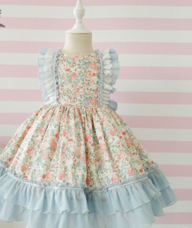 Kidsx Spanishx Dressx Forx Girlsx Babyx lolitax Princessx floralx Childrenx Birthdayx Partyx ballx gownx printedx Dreesx 