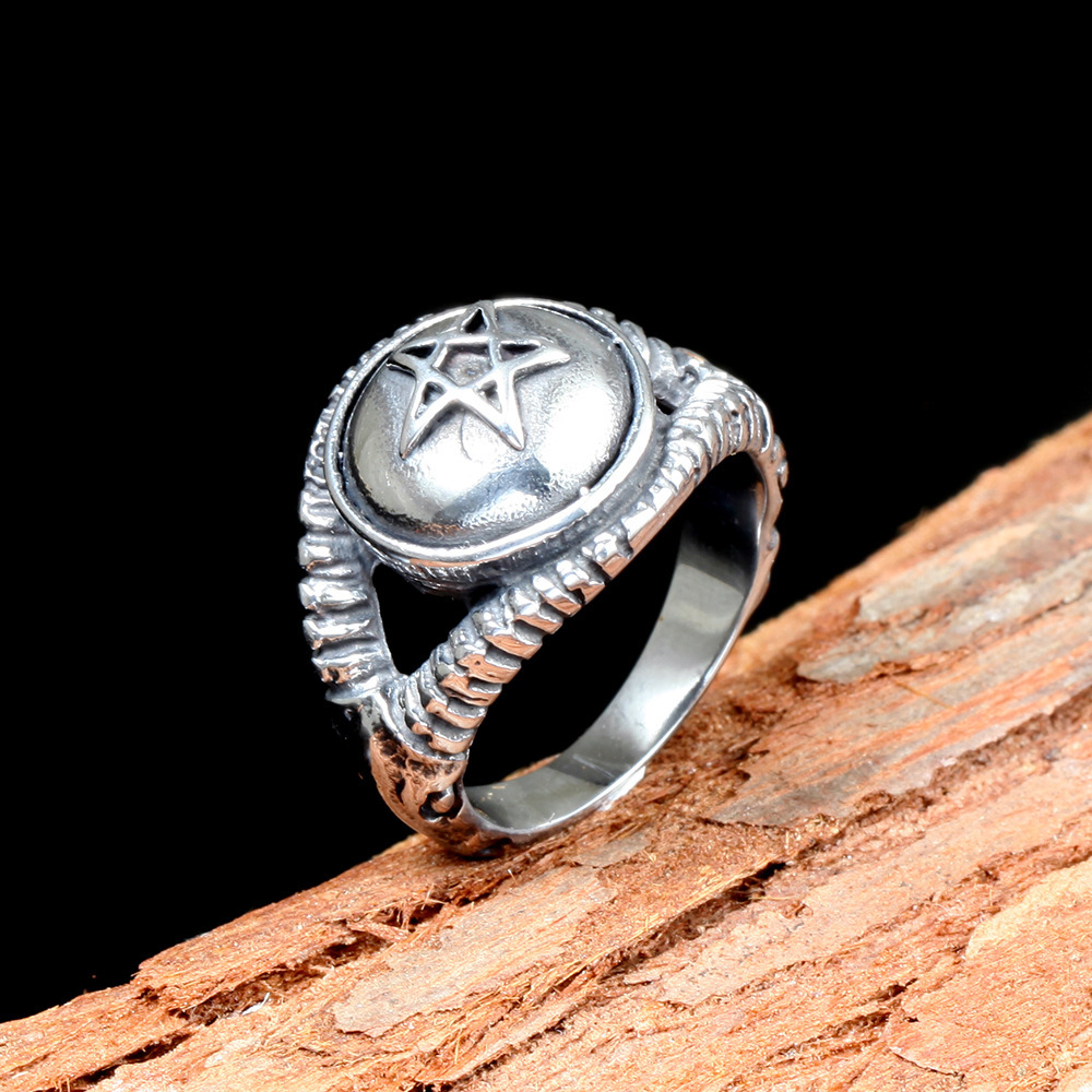 Stainless Steel Five-pointed Star Six-pointed Star Ring