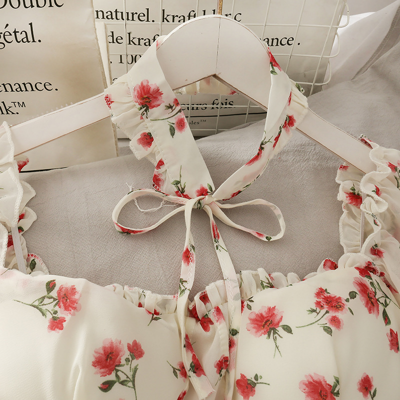 Sweet Wind Printed Long-Sleeved Short Slim Slimming Shirt