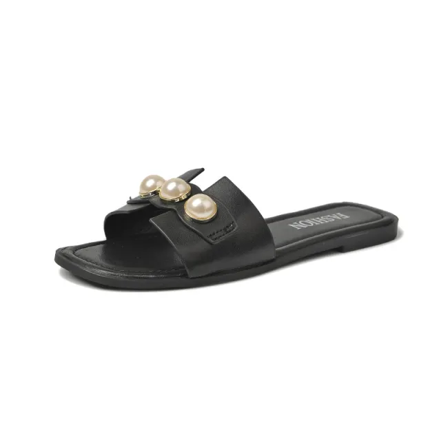 Fashion Ins Tide Flat Heel Beach Sandals Black - Shop at LoveMi