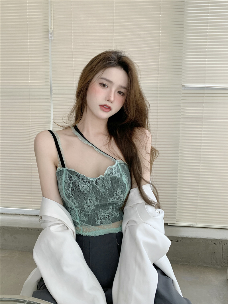 Short Yellow Hot Girl Sexy Tight-Fitting Outer Wear With Inner Wrap Top