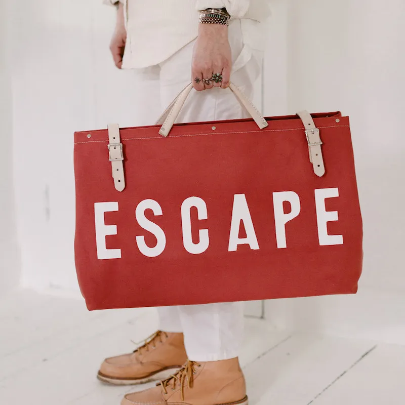 Ins Bag Travel Bag Men'S Bag Handbag Cowhide Pink Travel Bag Letter Canvas Bag - Pink