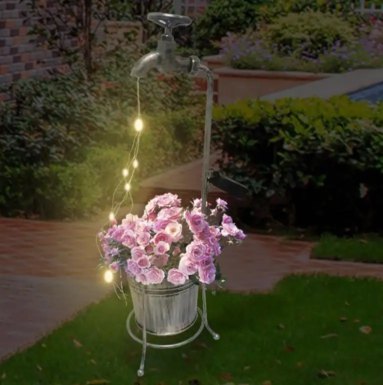 Solar Powered Watering Can Style Fairy LED