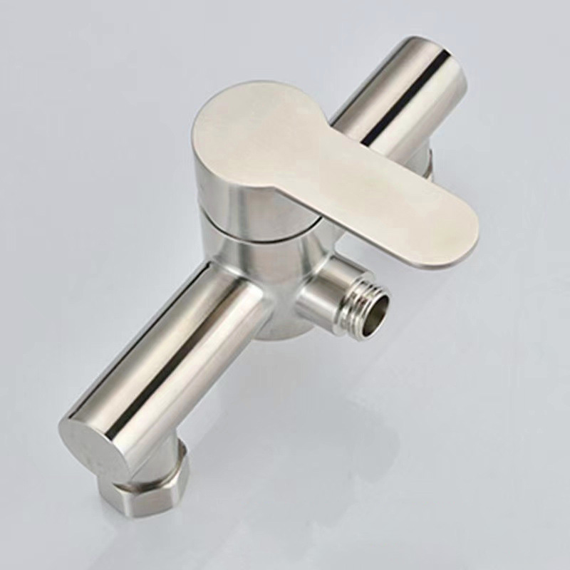 Stainless Steel Hot And Cold Water Mixer Wall Mounted Metal Handle Shower Faucets For Bathroom