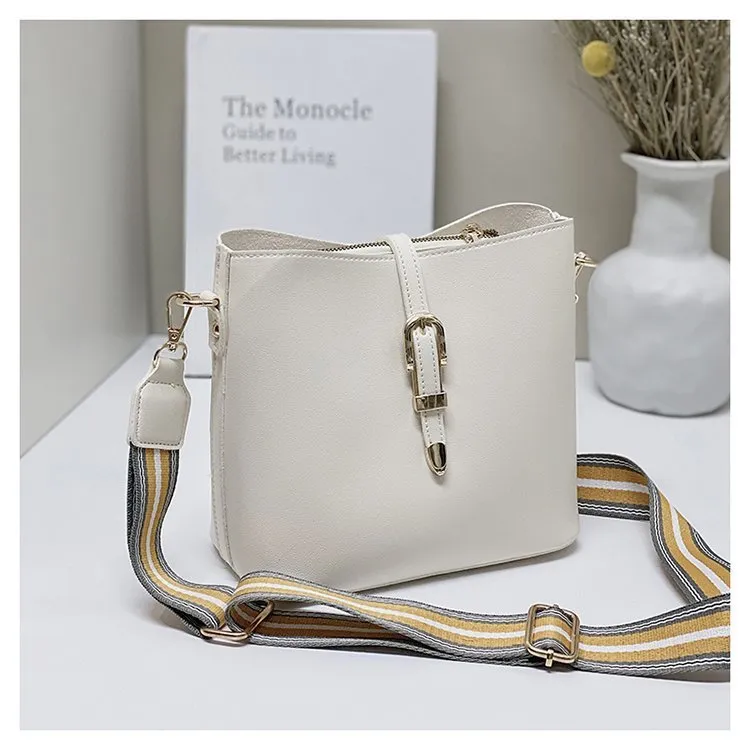 Popular Bag Texture Messenger Bag Western Style Shoulder Bag - White