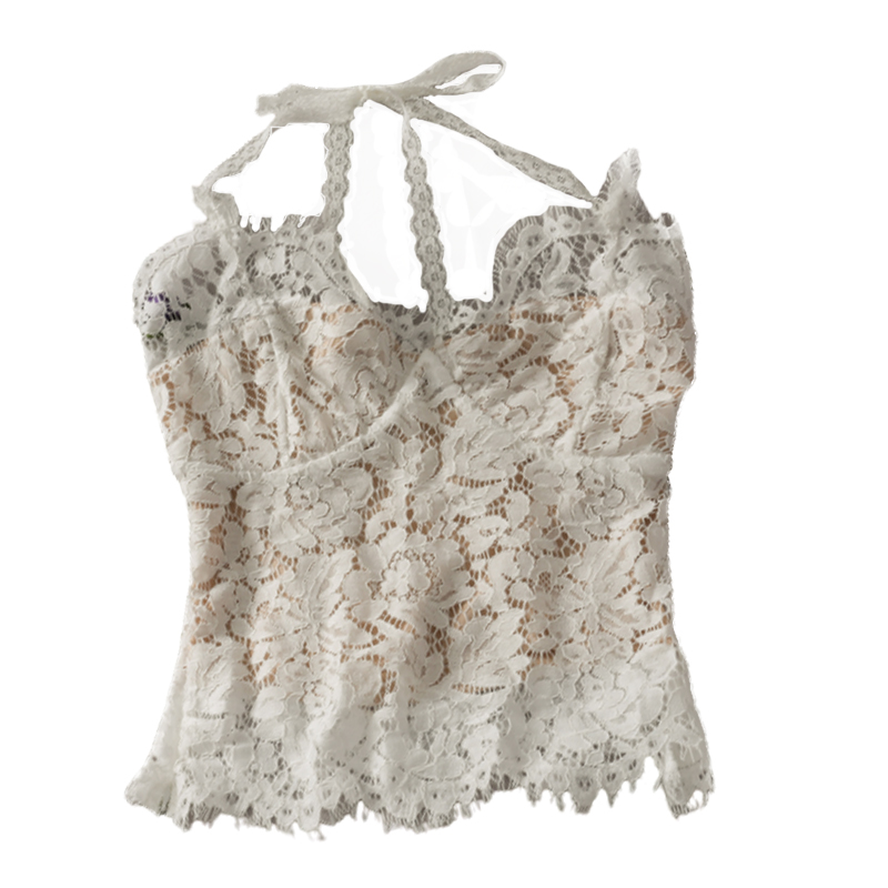 Title 1, Super Fairy Lace Halter-Neck Short Cropped Lace...