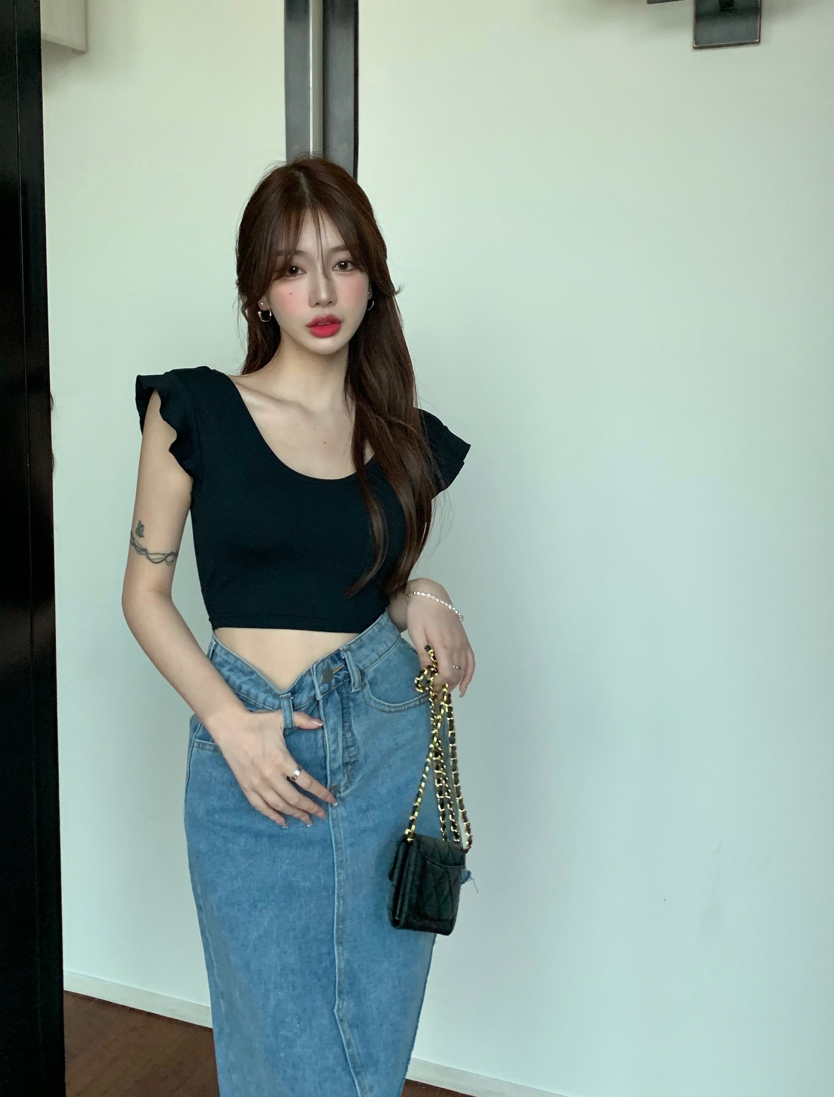 Women''s Design sSense Of Denim Skirt Small Crowd 