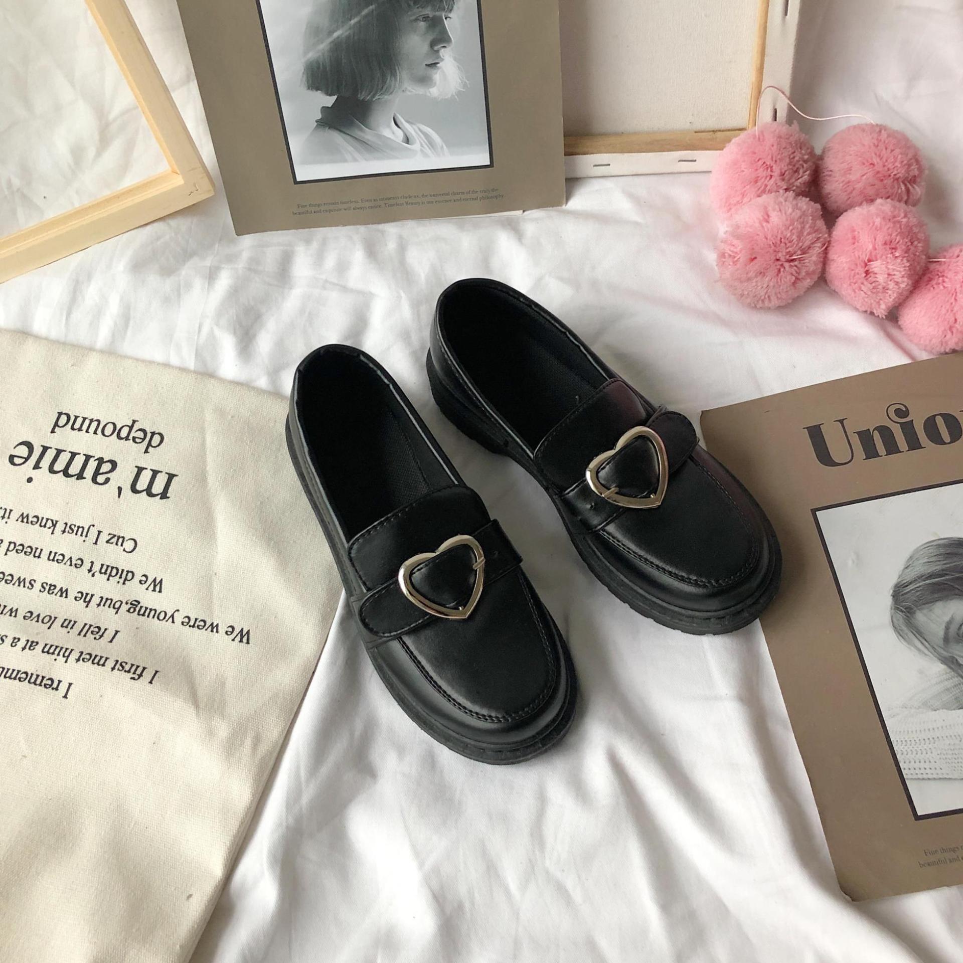 Love soft girl round toe jk Japanese small leather shoes