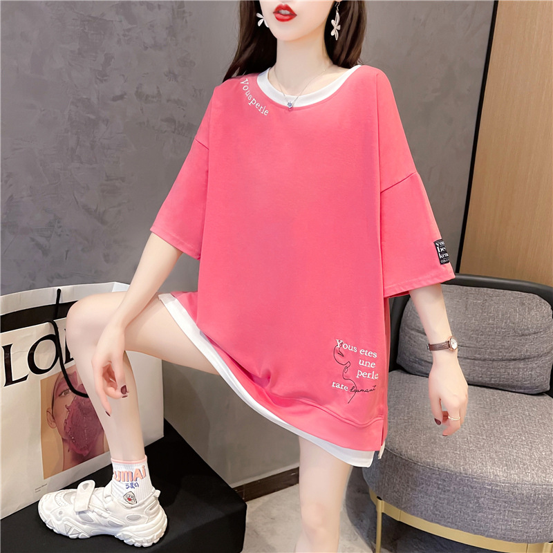 Title 5, Fake Two Color Insert Loose Medium Long Embroid...