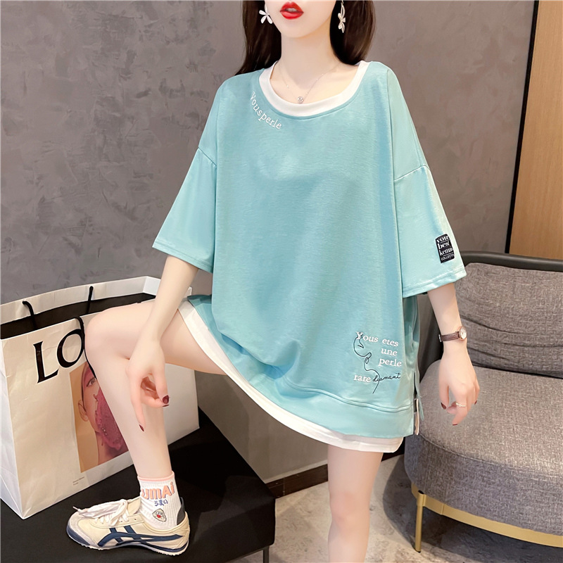 Title 4, Fake Two Color Insert Loose Medium Long Embroid...