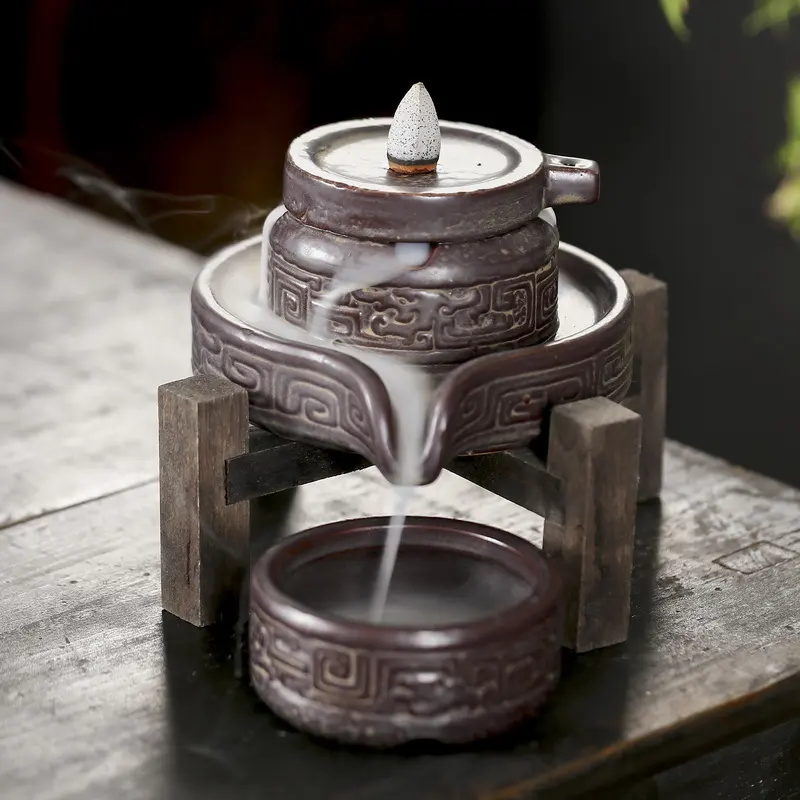Japanese-style Ceramic Indoor View of Smoke and Clouds Craft