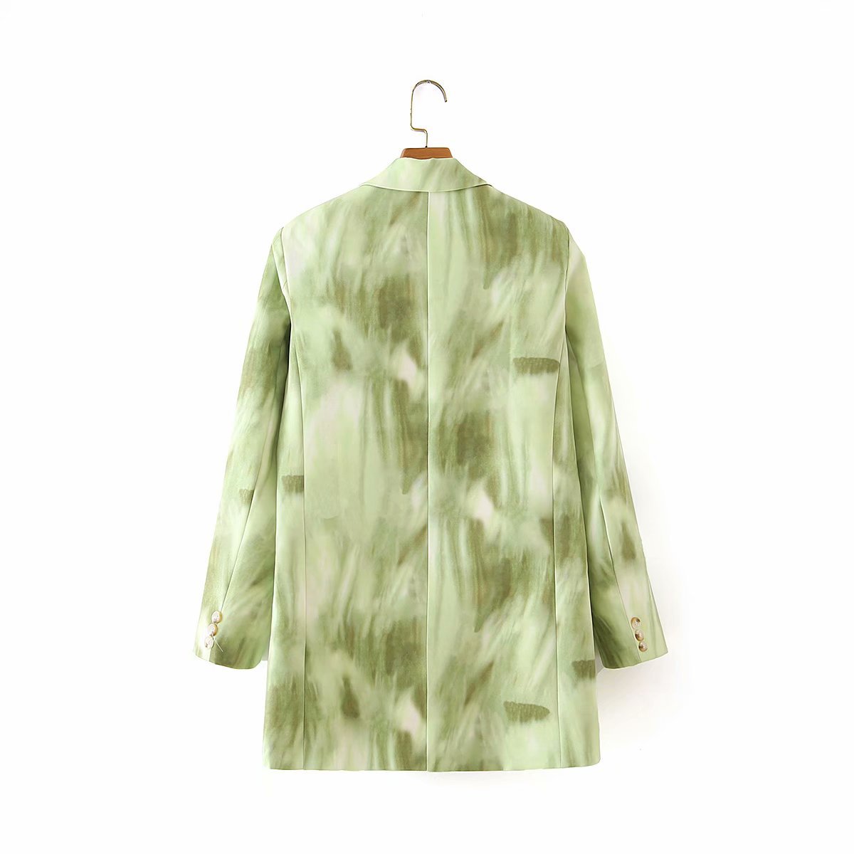 Fashion Style Gradient Color Double-Breasted Loose Casual Suit Jacket