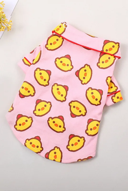 Spring And Summer Dog Clothes Cotton Home Clothes Teddy Pet Air Conditioned Room Pink Chick - Shop at LoveMi