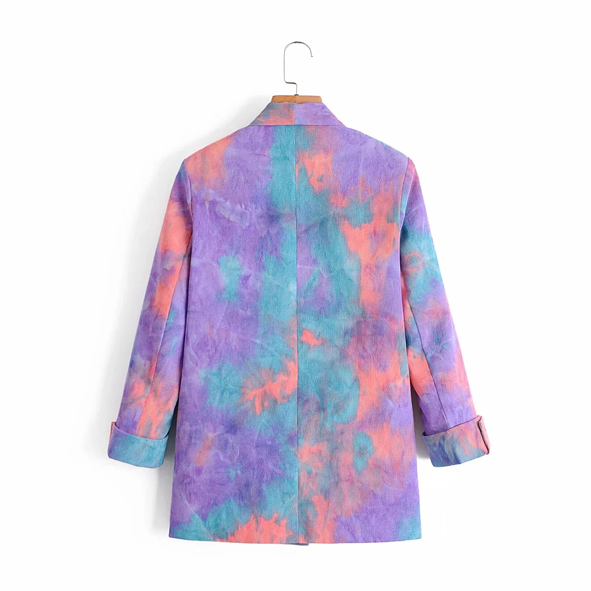 One Button Tie-Dye Corduroy Blazer