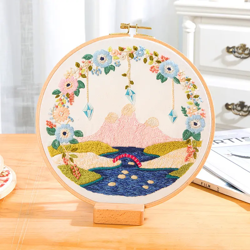 Embroidery Su Pastoral Style Diy Self-Embroidered Fabric