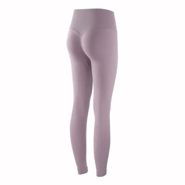 High Waist Hip Lifting Fitness Pants Stretch Tight Fitting Quick Drying Running Sports Abdomen Peach Yoga Pants Purple - Shop at LoveMi