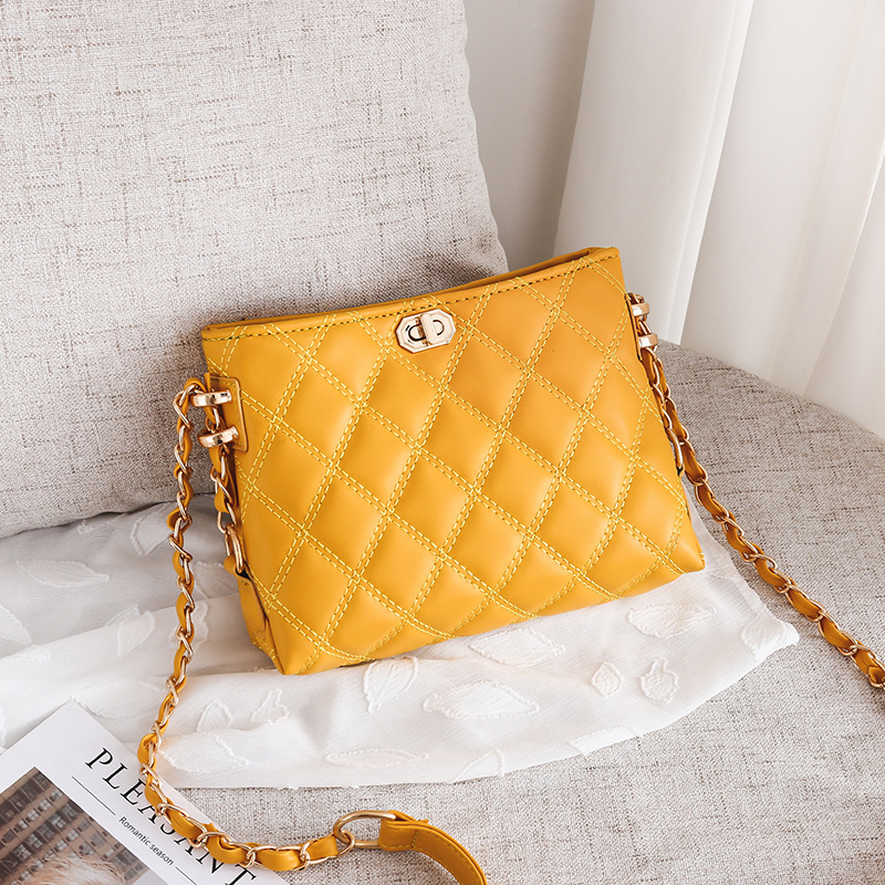 Fashion All match Ladies One shoulder Messenger Chain Bag Yellow - Shop at LoveMi