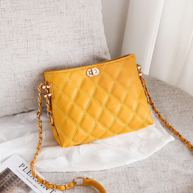 Fashion All match Ladies One shoulder Messenger Chain Bag Yellow - Shop at LoveMi
