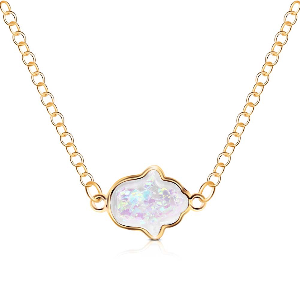 Necklace Magic Color Resin Palm Pendant Necklace Aobao Palm Necklace Clavicle Chain