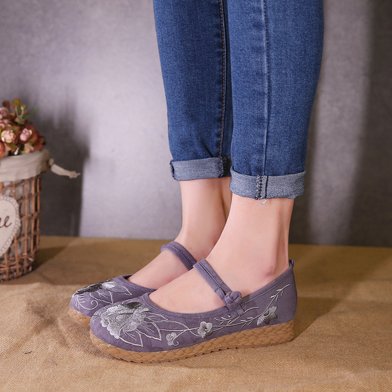 Chinese Style Characteristic Embroidered Shoes Hanfu All-Match Single Shoes