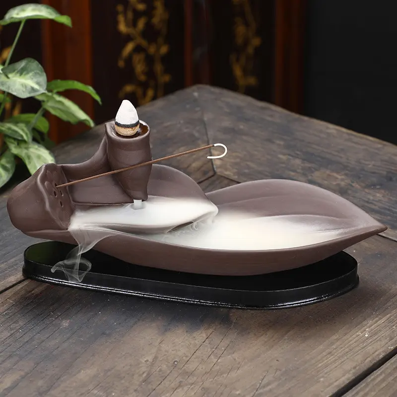 Backflow Incense Burner SandalWood Line Zen Ornaments
