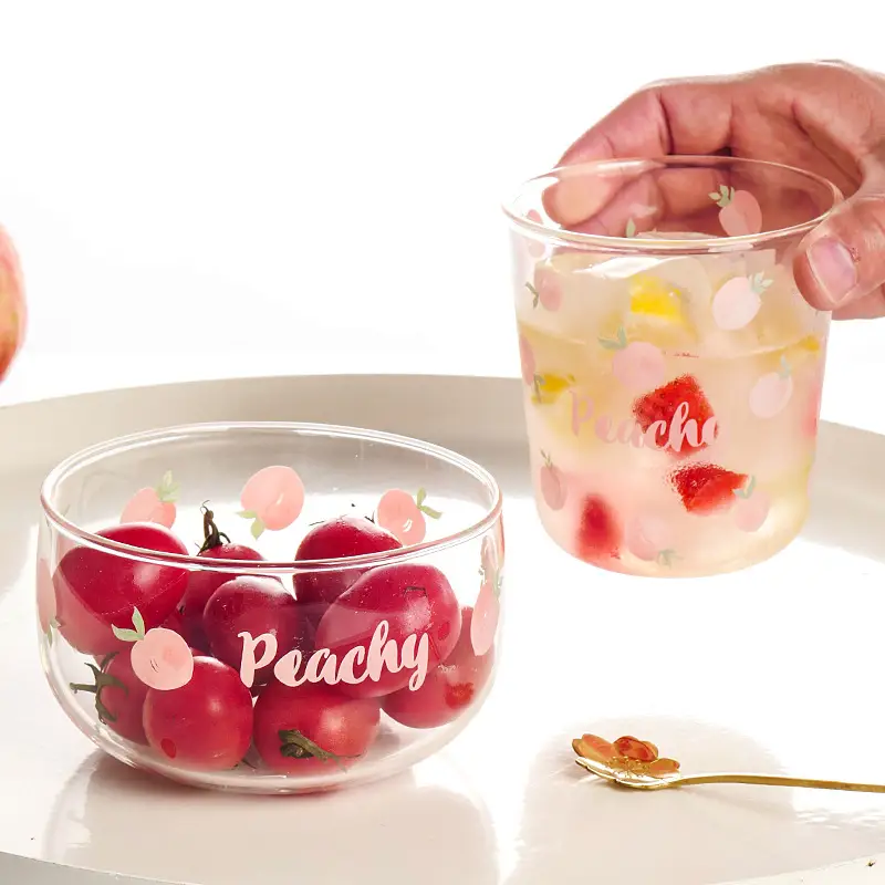 Fruit Salad Glass Bowl Dessert Bowl Breakfast Cup Set