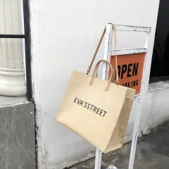 Korean Style Canvas Large Capacity Handbag Shoulder Tote Bag Women Bag - Orange - View 1