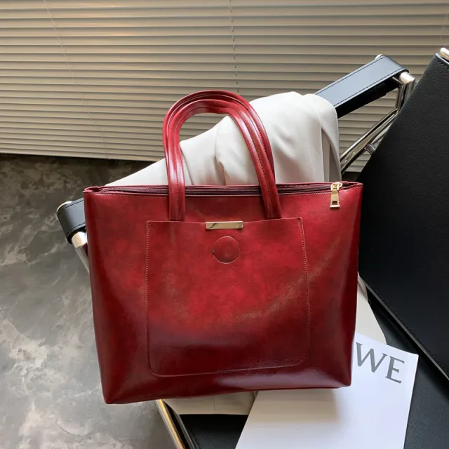 Bag Fashion Retro Simple Large Capacity Tote Bag Versatile Ins Super Fire Shoulder Bag Women''S Bag Red - Shop at LoveMi