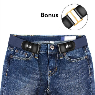  Buckle-Free Belt For Jean Pants,Dresses,No Buckle Stretch Elastic Waist Belt For Women Men,No Bulge,No Hassle Waist Belt