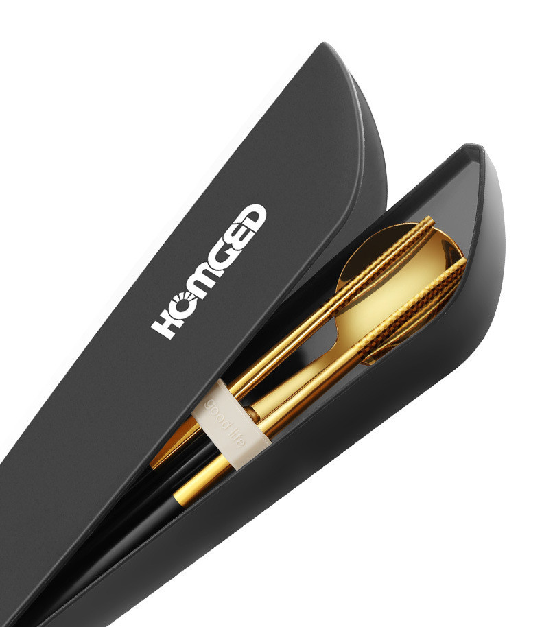 Handle 304 Stainless Steel Portable Tableware Portuguese Chopsticks Spoon Two-Piece Set