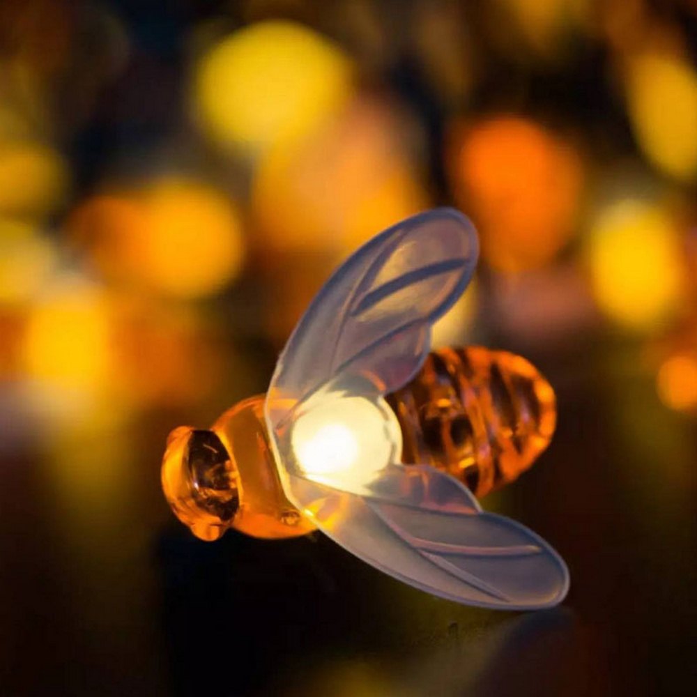 LED Outdoor Solar Lamp String Lights Fairy Holiday Christmas Party Garland Solar Garden Waterproof Linghting Bee — foto 4