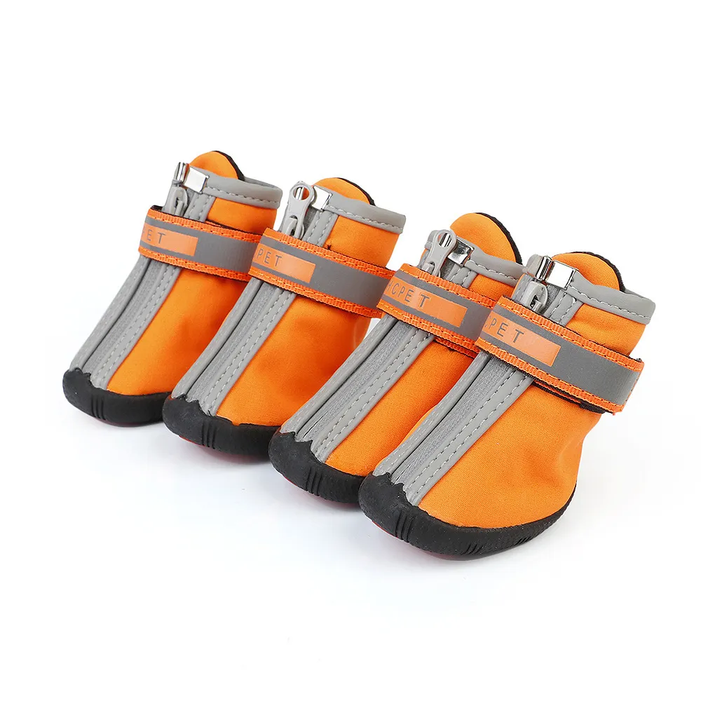 Spring And Autumn New Pet Shoes Dog Shoes Small, Medium And Large Outdoor Mountaineering Dog Shoes Wear Resistant And Waterproof Shoes - Orange