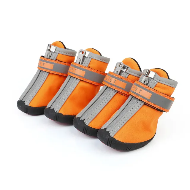 Spring And Autumn New Pet Shoes Dog Shoes Small, Medium And Large Outdoor Mountaineering Dog Shoes Wear Resistant And Waterproof Shoes Orange - Shop at LoveMi