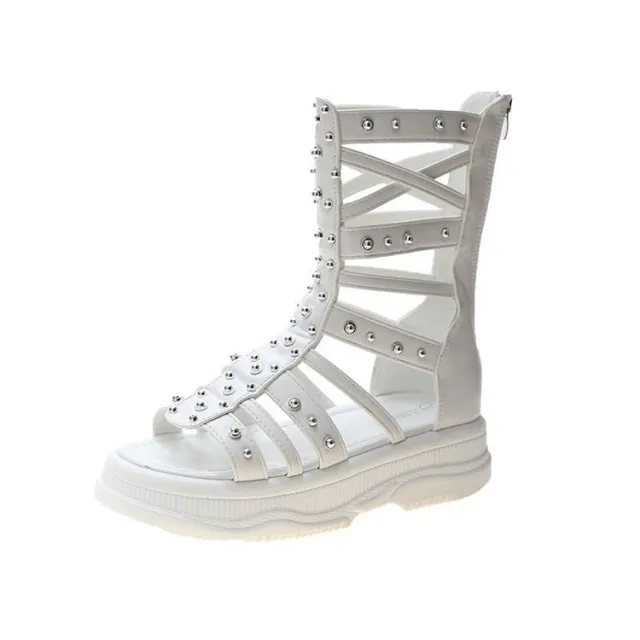 Boots Rivet Heavy Industry Martin Boots White - Shop at LoveMi