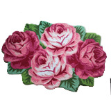 Fashion Decorative Carpet Pink Rose Flower Floor Mat