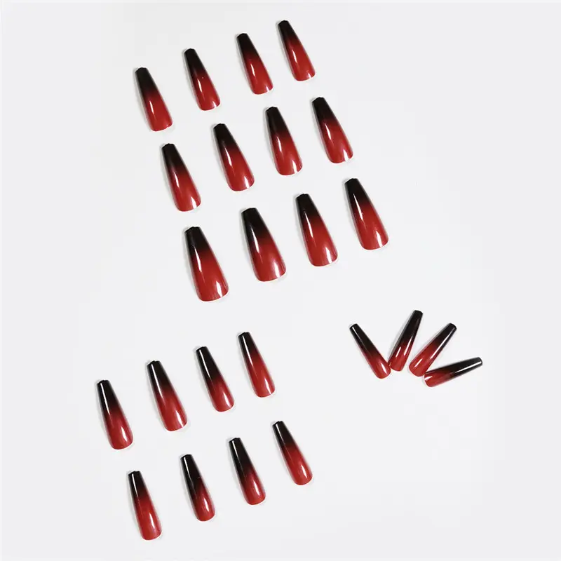 Red And Black Gradient Long Ballet Wear