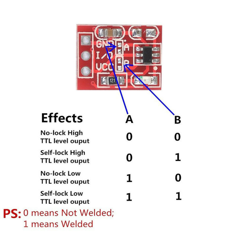 Ttp223 Touch Button Module Self-Locking, Inching, Capacitive Switch, Single-Way Transformation