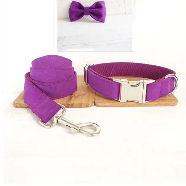 Pet bow tie Solid dog collar bow accessories Purple Cset - Shop at LoveMi