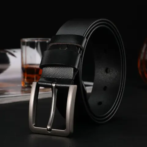 Leather Belt Men'S Cowhide Suit Trouser Business Pin Buckle