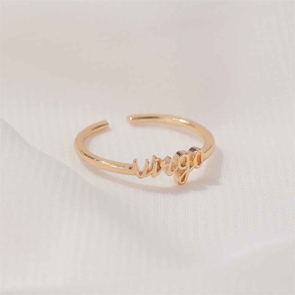 Twelve Constellation Ring Letter Ring Lady