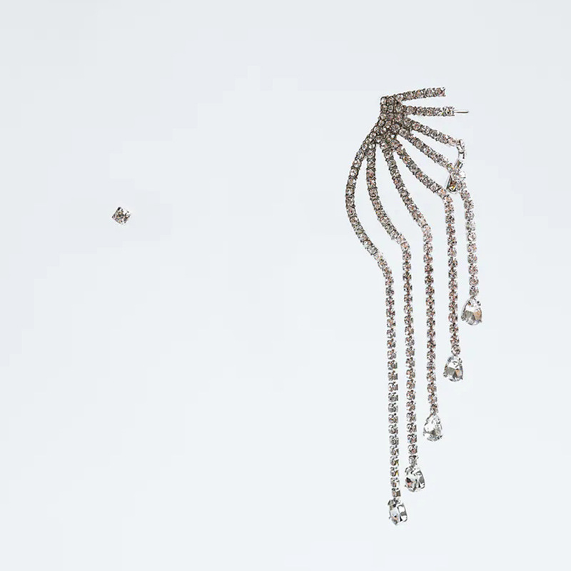 Luxury Hyperbole Long Asymmetrical Rhinestone