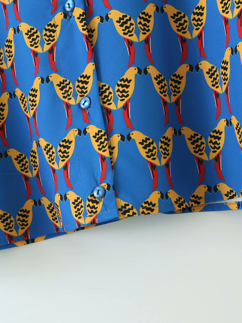 European And American Style Loose Beach Vacation Printing Drape Shirt And Shorts