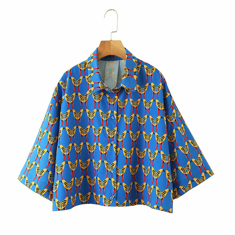 European And American Style Loose Beach Vacation Printing Drape Shirt And Shorts Shirt - Shop at LoveMi