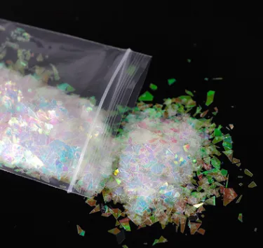 Holographic AB Nail Glitter Flake Sparkly Sequins Irregular Sequins DIY Gel Polish Manicure Nail Art Decorations Accessories Blue Colorful - Shop at LoveMi