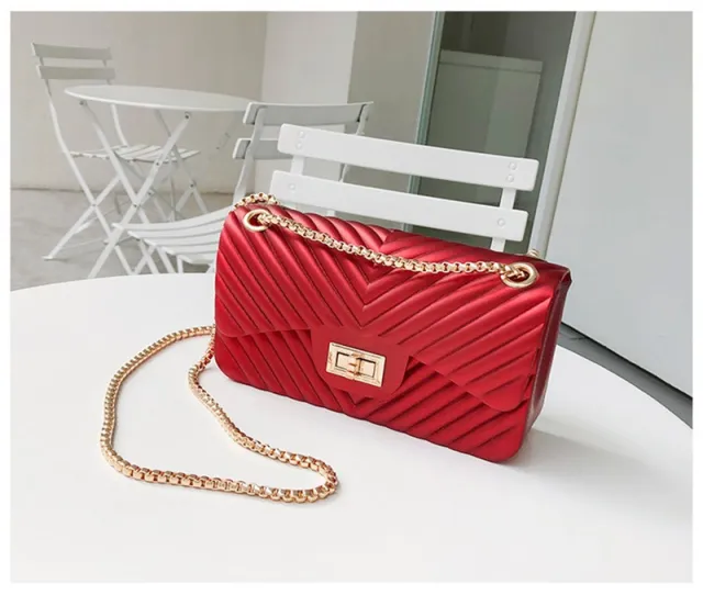 V chain One Shoulder Messenger Bag Mini Red - Shop at LoveMi