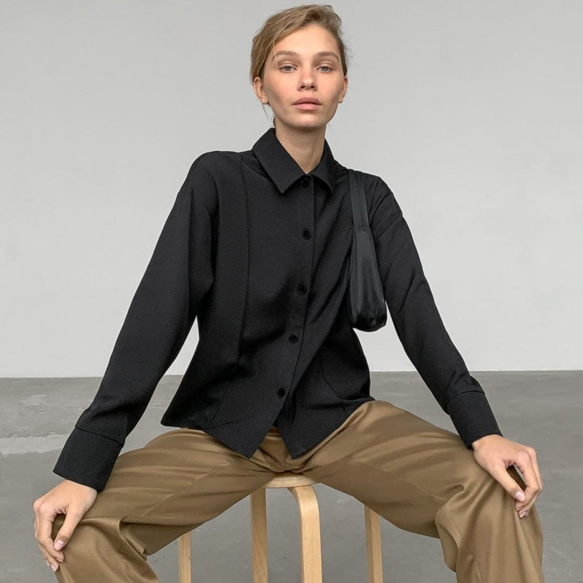 Black Pleated Casual Suit