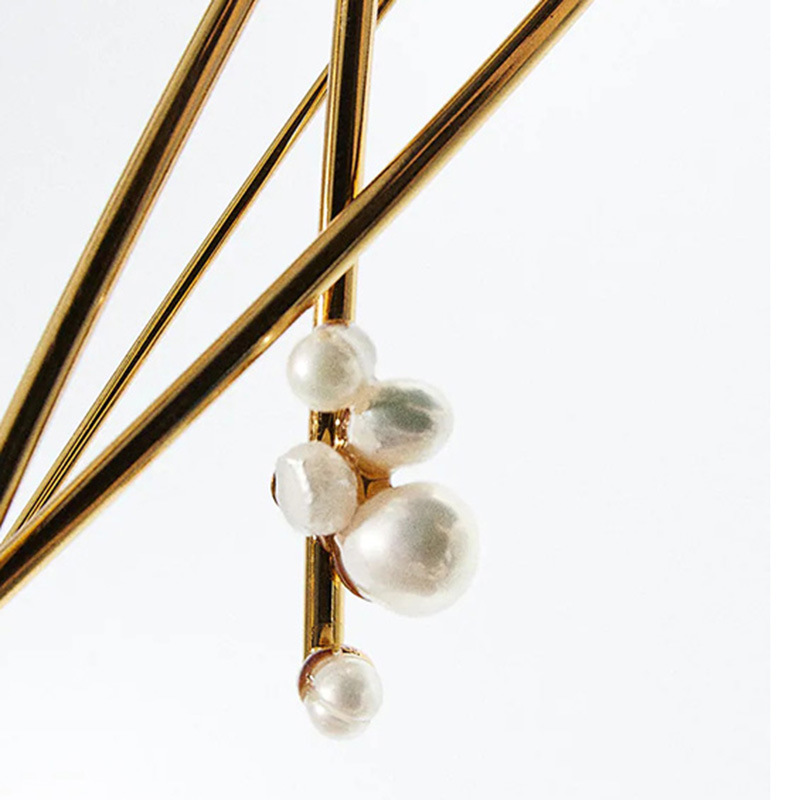 Pearl Geometric Brooch, picture 2 of 4
