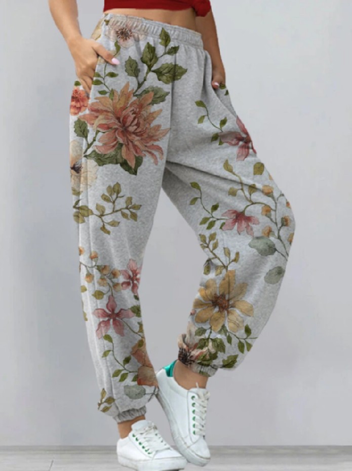 Title 6, European And American Ladies Printed Sweatpants