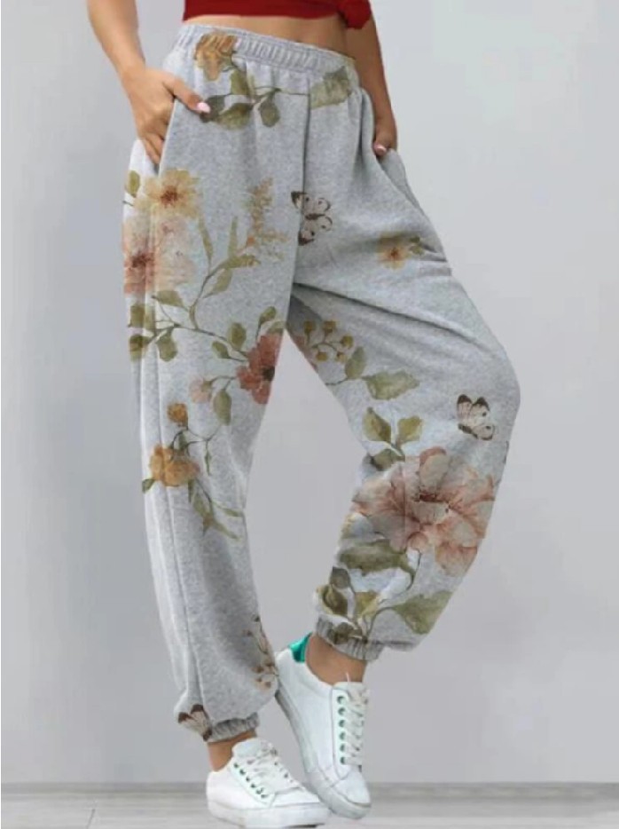 Title 4, European And American Ladies Printed Sweatpants