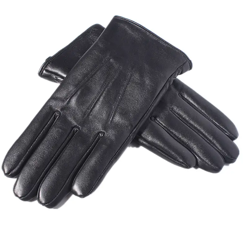 Leather Gloves Men Winter Warmth Thickened Plus Velvet Touch